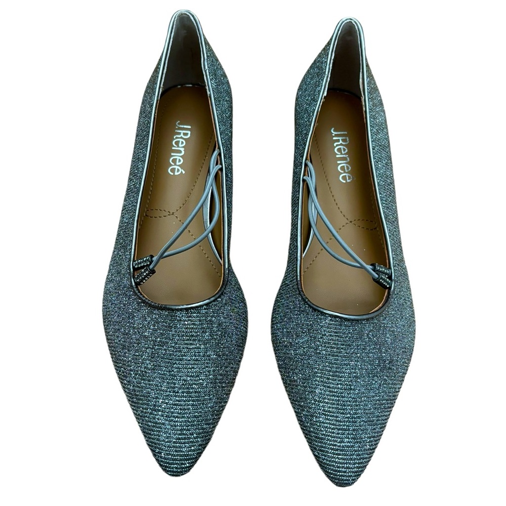 J. Renee Idenah Glitter Heels Women’s Size 7.5 Pewter Glitter New Dress‎ Shoes